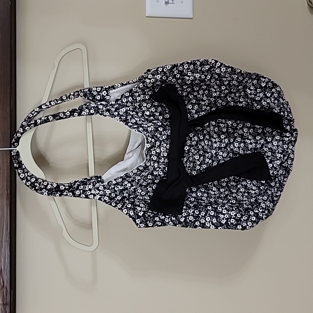 Black and white floral tote/purse